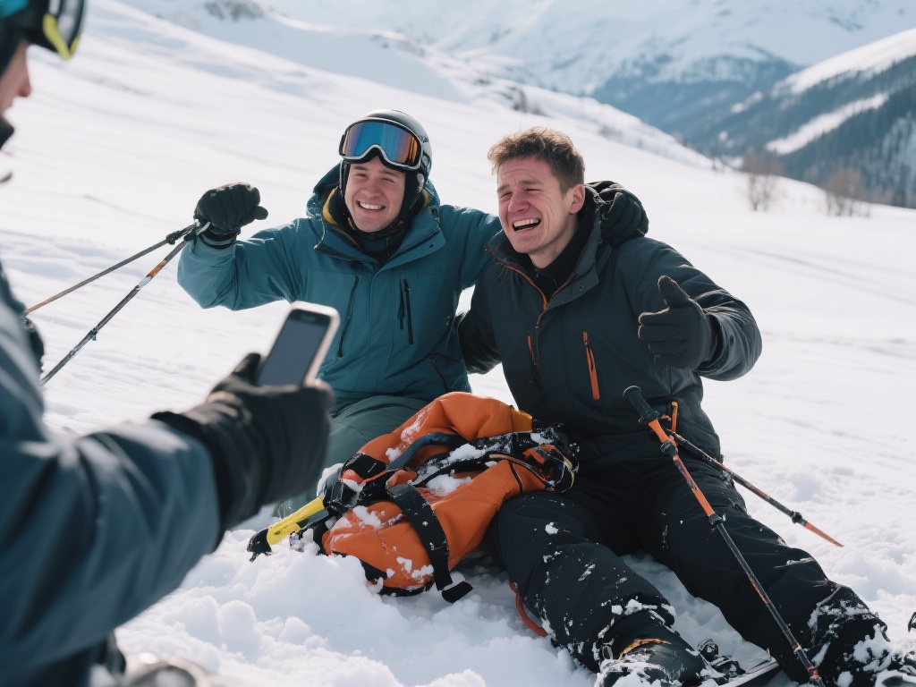 “生死之交!男子滑雪陷深洞,热心滑友冒死救援” 事后,两人交换了联系方式,并约定以后每年